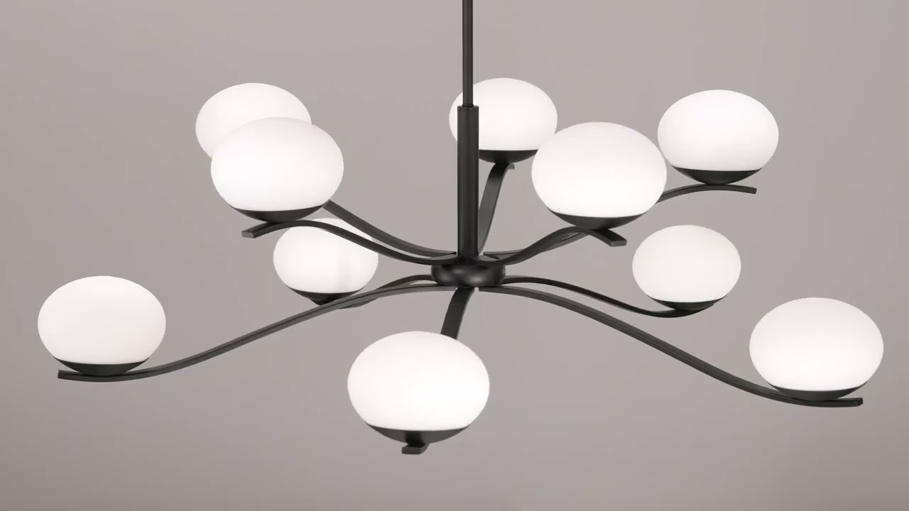 Video 1 Watch A Video About the Corus Matte Black 10 Light LED Entry Chandelier