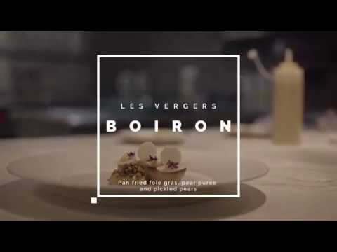 Recipe: Pan fried foie gras, pear puree & pickles pear, by Adam Handling