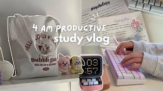 study vlog 🥯 waking up at 4am, revising for exams, note taking, rose pasta, beach picnic, skincare