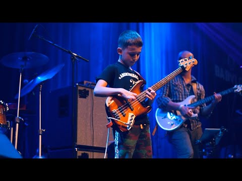 (8yrs) AronTheBassist and the PocketCrew playing at One Day Jazz Festival