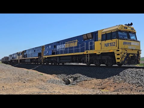 3XM4 PN Steelie/intermodal (NR102+NR25+NR100), Spencer Jct to Melbourne, 1225, 9/10/24, Tatyoon VIC