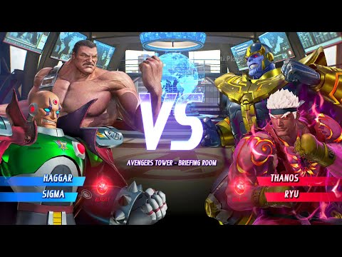 Haggar & Sigma VS Thanos & Shin Ryu - Hardest Al - Marvel vs Capcom Infinite