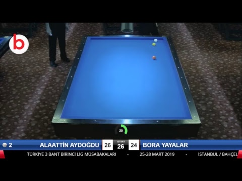 ALAATTİN AYDOĞDU & BORA YAYALAR Bilardo Maçı - 2019 - TÜRKİYE 1.LİGİ-1.TUR