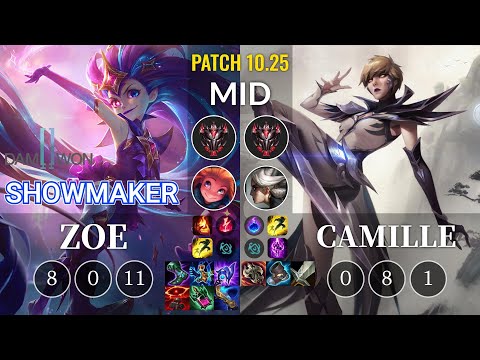 DWG Showmaker Zoe vs Camille Mid - KR Patch 10.25