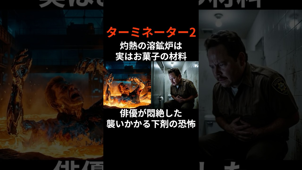 『ターミネーター2』灼熱の溶鉱炉は実はお菓子の材料！ 飲み込めば最期、襲いかかる下剤の恐怖！#film #movie #映画 #トリビア #雑学 #shorts