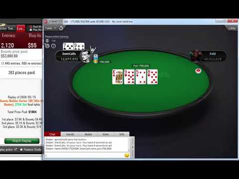 Replay | PokerStars Bounty Builder Series 160: $55 NLHE 3-Max, Turbo, Win the Button Feb 15, 2020