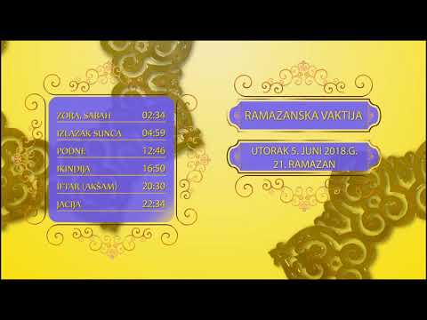 VAKTIJA ZA 21 DAN - RAMAZAN 2018