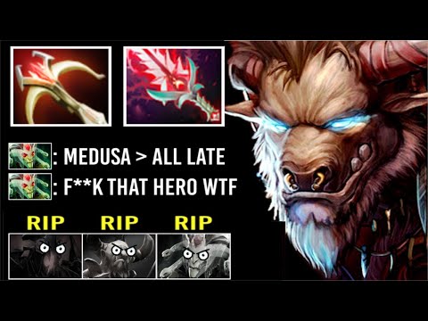 EPIC Non-Stop Crit Tauren vs HARD Medusa 9 Slot Crazy Late Game Delete All Meta Heroes WTF Dota 2