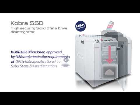 Video of the KOBRA SSD High Security Disintegrator Shredder