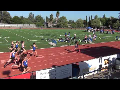 2018 Amador Valley Foothill Dual Meet Girls 100m Heat #1