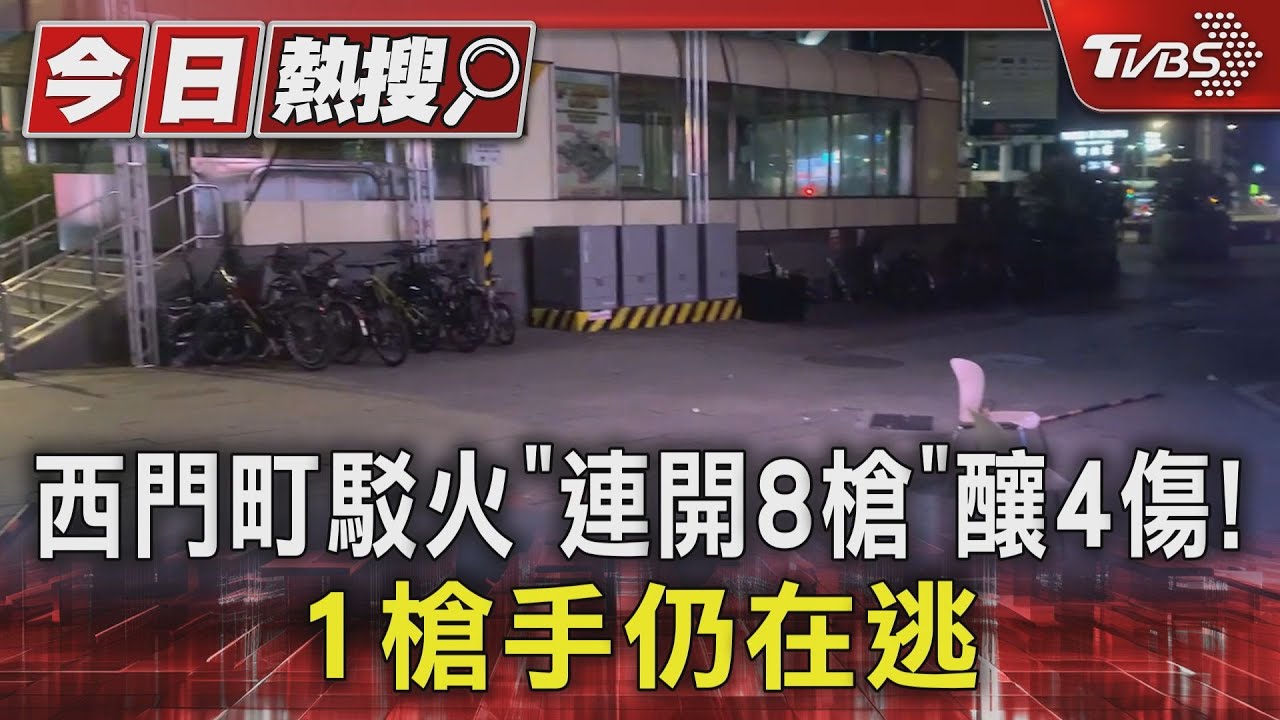 西門町駁火「連開8槍」釀4傷! 1槍手仍在逃