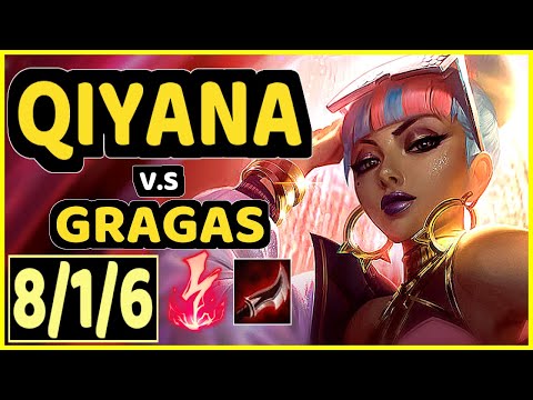 WARDEN (QIYANA) vs GRAGAS - 8/1/6 KDA JUNGLE GAMEPLAY - EUW Ranked GRANDMASTER