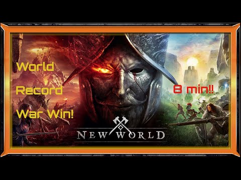 World Record New World! 8 min war win! Epic Fight! GG guys!