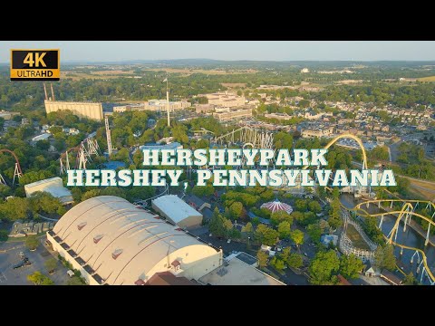 Video: 4K Drone Footage - Hersheypark - Hershey, Pennsylvania