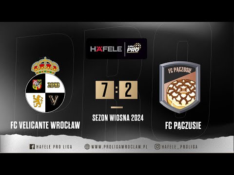 Skrót | FC VELICANTE WROCŁAW - FC PĄCZUSIE 7:2, Sezon Wiosna 2024, Häfele PRO Liga, 04.04.2024