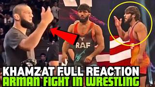 Khamzat Chimaev Full REACTION On Arman Tsarukyan Wrestling Fight Against Georgio Poullas