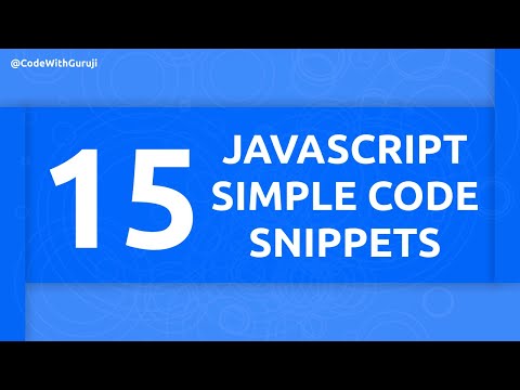 15 Simple Javascript Code Snippets Codewithguruji
