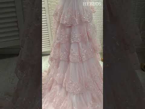 HEBEOS-A-Line/Princess Tulle Lace Straps Sleeveless...