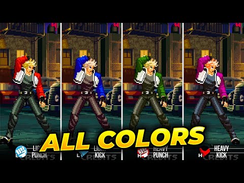 ALL CHARACTERS COLORS SIDE BY SIDE COMPARISON - Garou: Mark of the Wolves (MOTW)