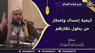 صورة كيفية إمساك وإفطار من يطول نهارهم