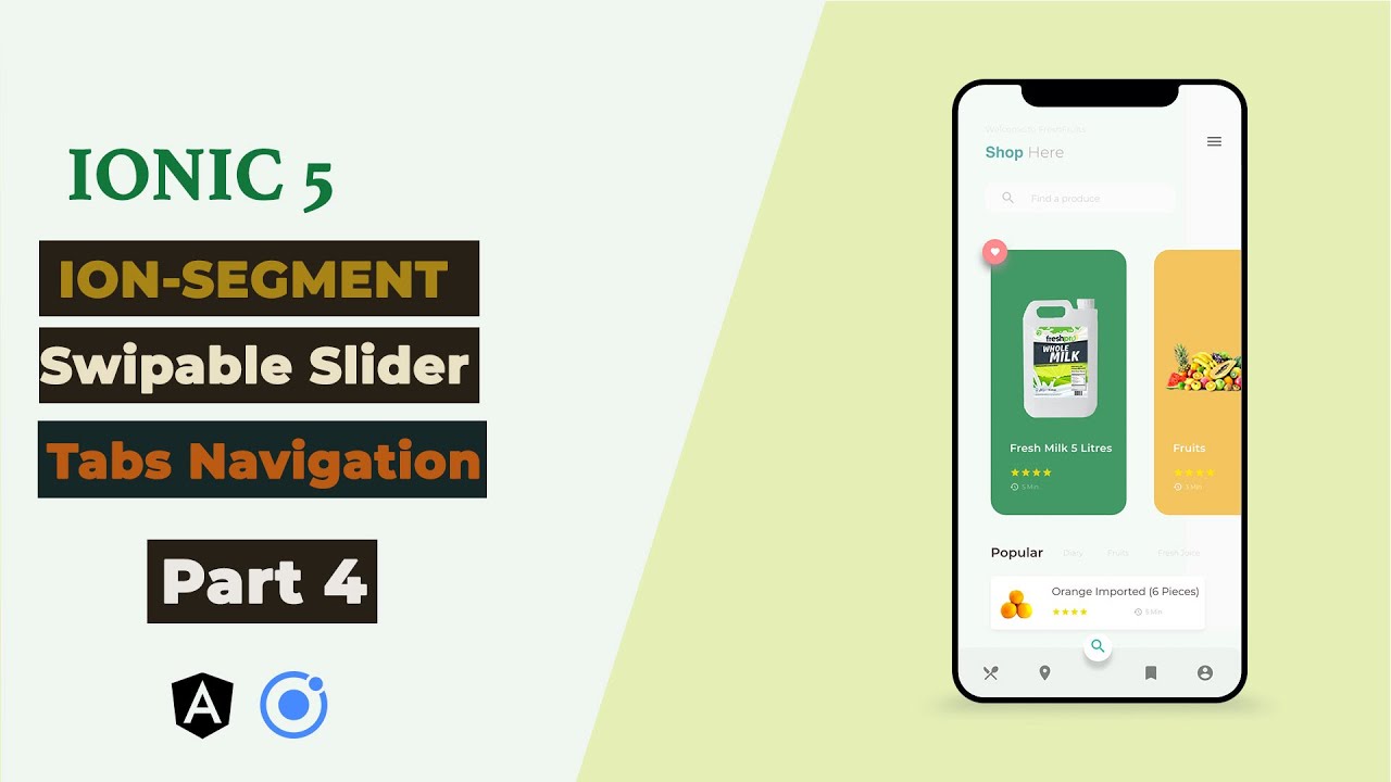 Ionic 5  Ion Segment | Swipable Slider | Tabs Navigation Tutorial part 4