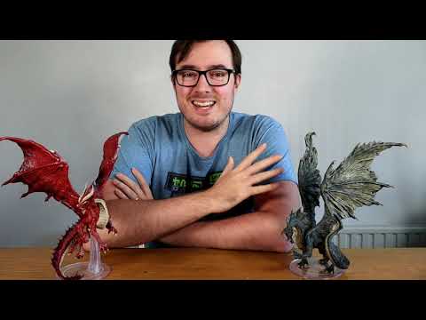 Adult Red & Adult Black Dragon From WizKids - Review / Unboxing