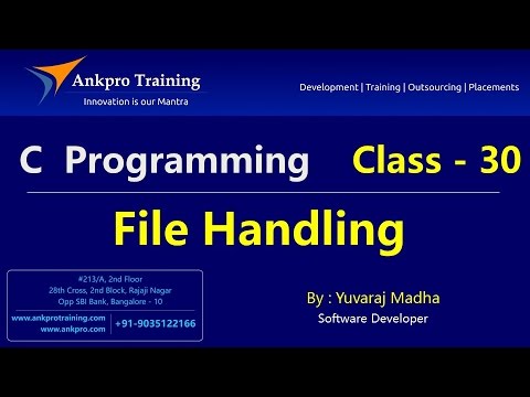 C language Class 30 File handling in c File operations Open Write Read Close Part 1