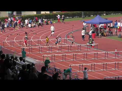 2019-2-27 Inter School Athletics Competition 2018-2019 Day 1 - Girls A Grade 100m Hurdles Heat 3
