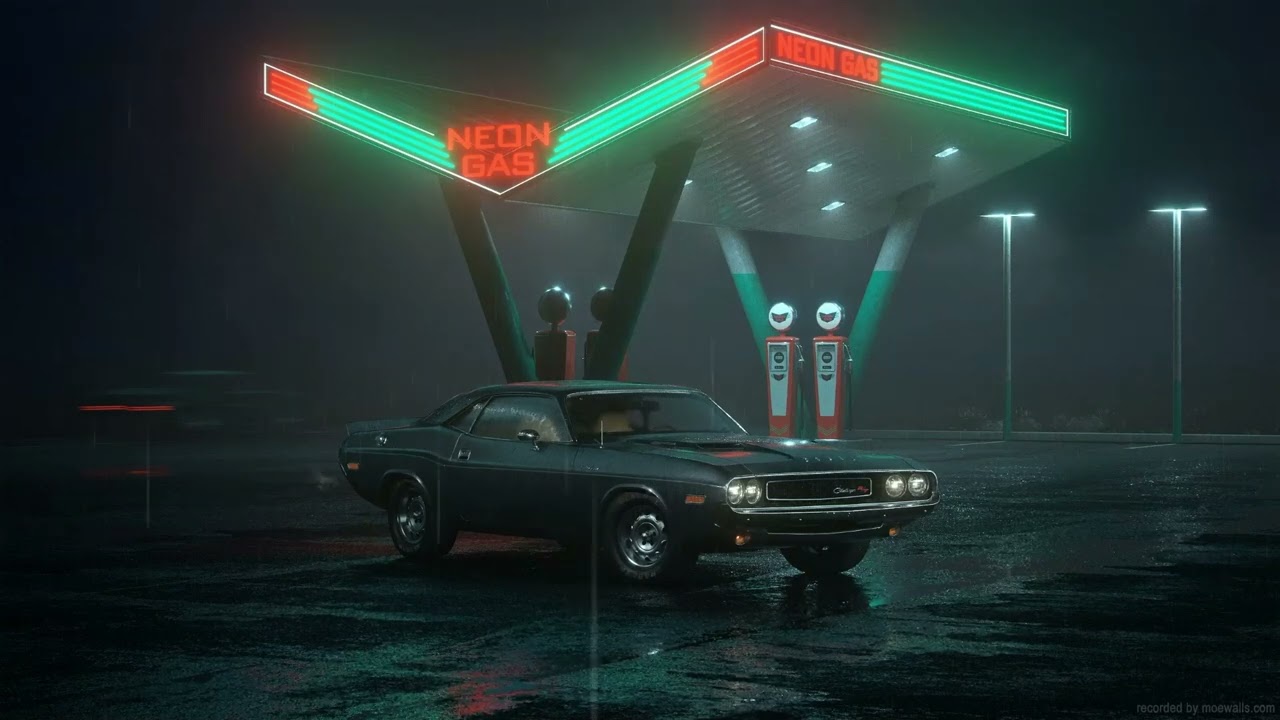 Dodge Challenger RT Gas Station Live Wallpaper