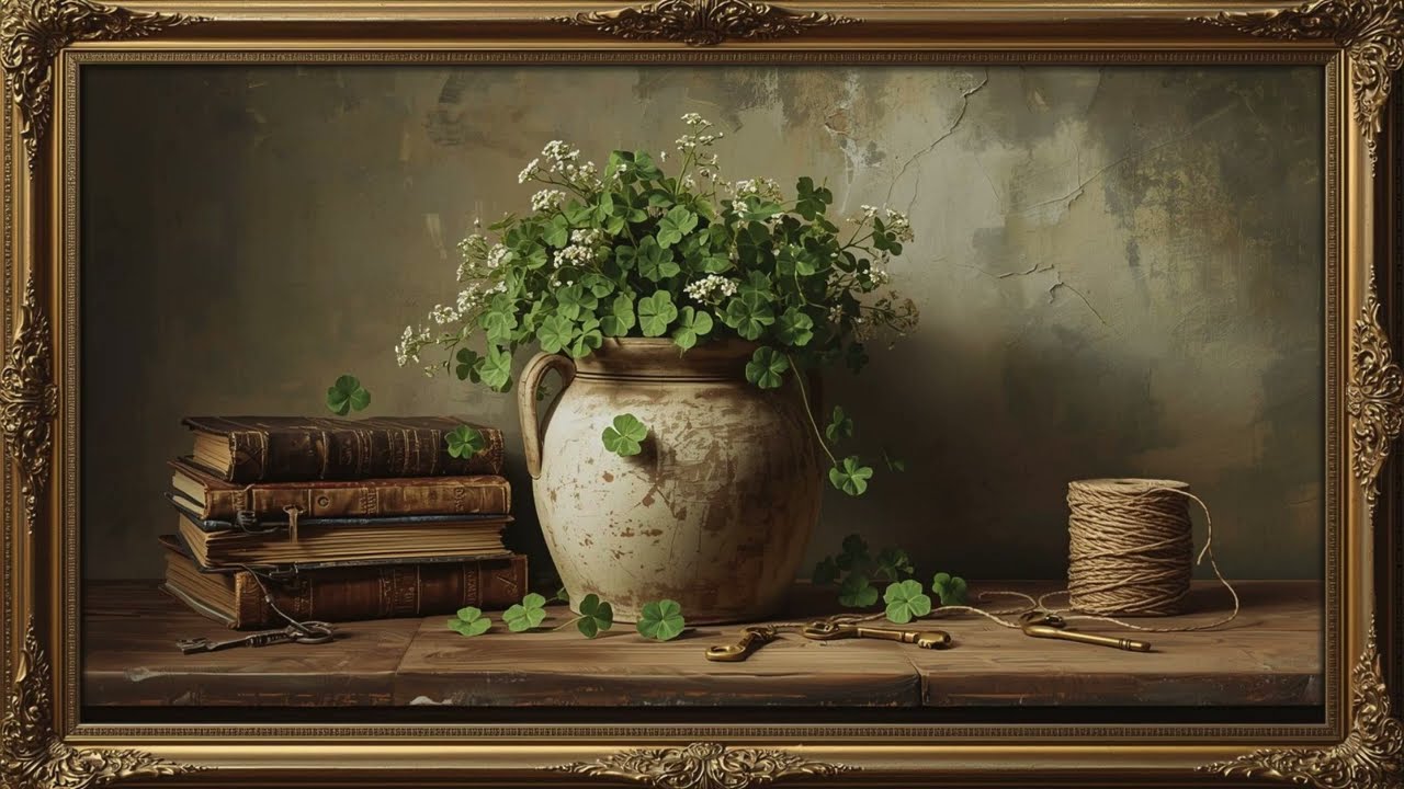 4K St. Patrick’s Day Screensaver 🍀 Vintage Shamrock Art | Relaxing Irish Ambience TV Background