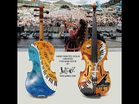 Nina Sofie Playing Her Hand Painted Violin by Juleez