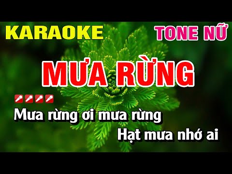 Karaoke Mưa Rừng Tone Nữ Nhạc Sống | Nguyễn Linh