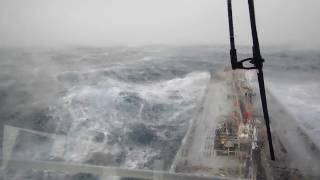 Cargo Ship In STORM Horrible FOOTAGE - 80 Foot Wave Hits Ship