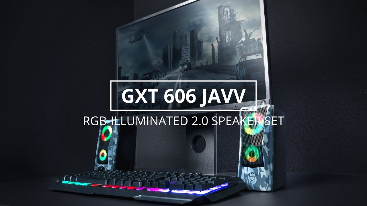 Компьютерная акустика Trust GXT 606 JAVV RGB 2.0 (Snow Camo) video preview