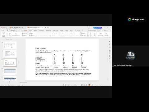 PM Class for May 2026 - Limiting Factor 1