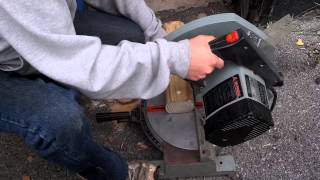 Delta Miter saw in use