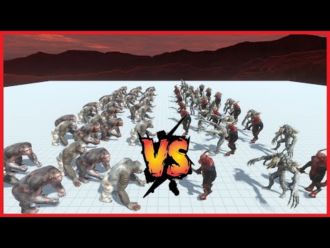 GORO & OLD GORO VS SCOURGE & KOZAROG (36VS36) - ANIMAL REVOLT BATTLE SIMULATOR