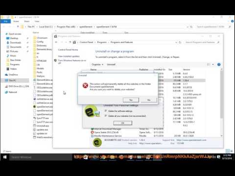 How to Uninstall openElement 1.56 on Windows 10? Video