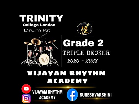 TRINITY COLLEGE DRUM KIT GRADE 2 TRIPLE DECKER 2020 - 2023