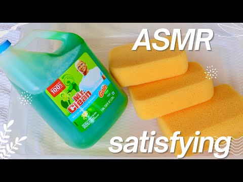 💚 ASMR GAIN MR CLEAN • SATISFYING SPONGE SQUEEZING 💚