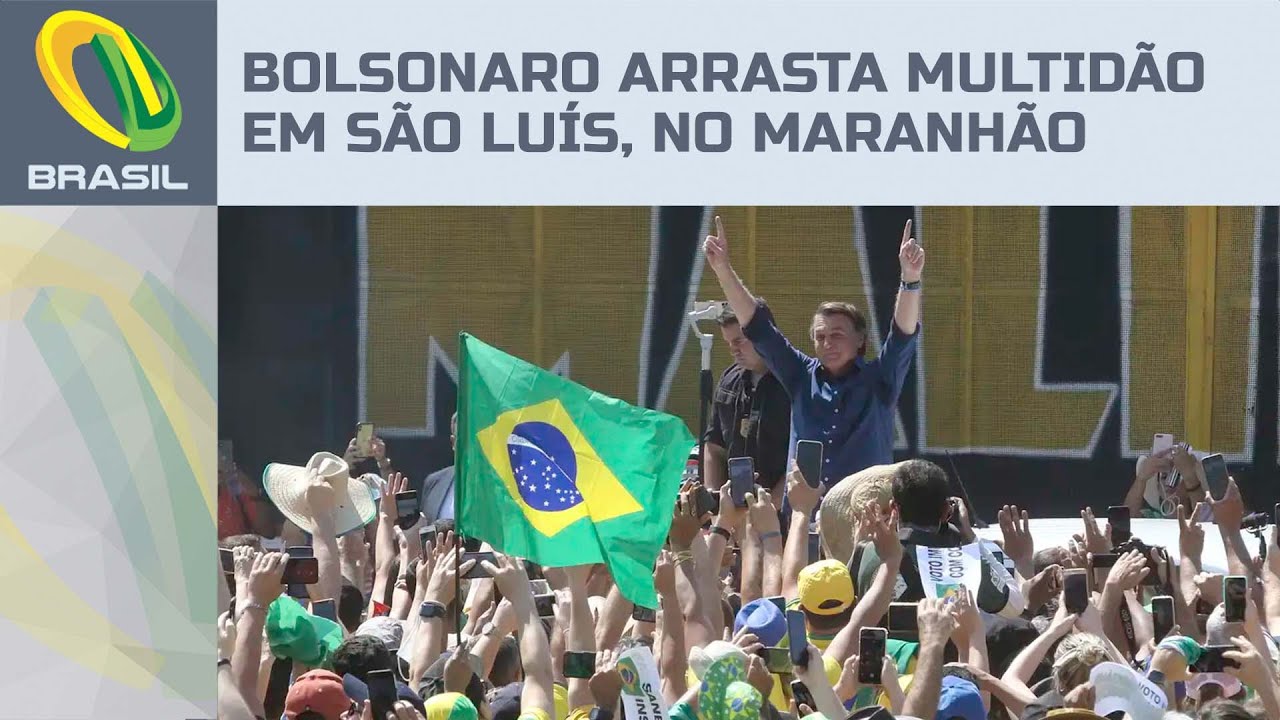 Bolsonaro recebe carinho de multidão ao passar por São Luís, no Maranhão