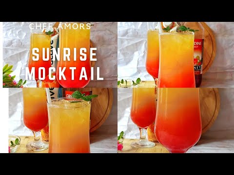 HOW TO MAKE SUNRISE MOCKTAIL.         #mocktails #howto