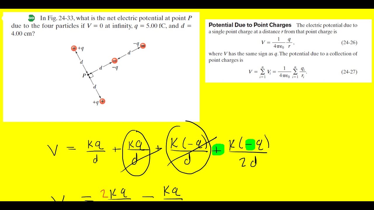 In the figure what is the net electric potential at point p