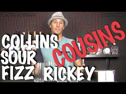 Drink Recipe Cousins: FIZZ, COLLINS, SOUR, RICKEY