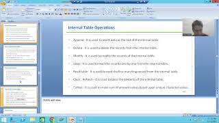 53 - ABAP Programming - Internal Table Operations - CLEAR , REFRESH and DESCRIBE TABLE