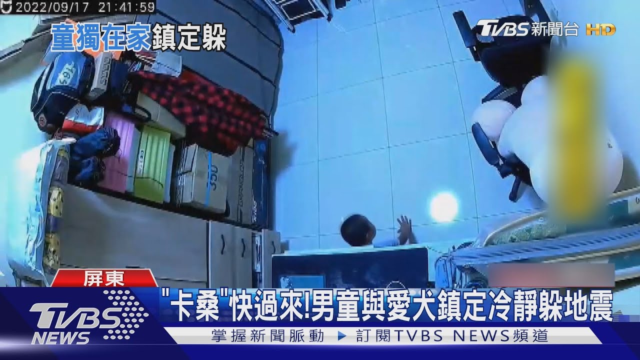 「卡桑」快過來! 男童與狗鎮定躲地震台東童努力塞進小椅下