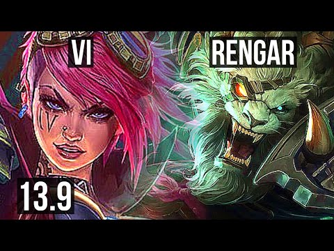 VI vs RENGAR (JNG) | 66% winrate, 6/1/3 | KR Master | 13.9