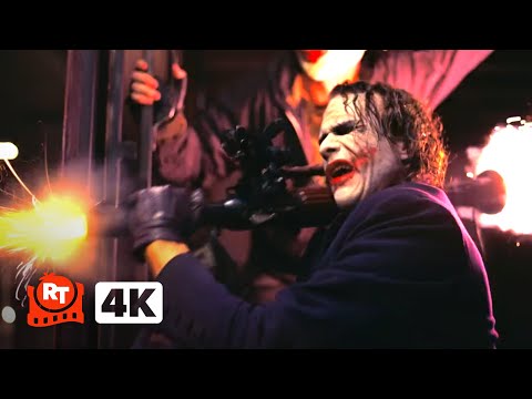 ダークナイト (2008) 4K - ジョーカーが車にバズーカを発射 | Movieclips (The Dark Knight (2008) 4K - Joker Shooting Bazookas at Cars | Movieclips)