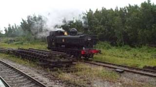 preview picture of video 'Pannier Tank Engine 9681 at Lydney Junction, Forest of Dean Railway, Gloucestershire'