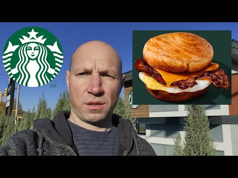 Starbuck's Double Smoked Bacon, Cheddar & Egg Sandwich!